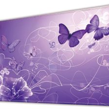 Desk Pad Protector, Office Desk Mat, Large Mouse Pad, Non-Slip Desk Blotter, 23.6x11.8 inch, Purple Butterfly