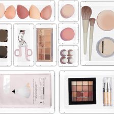 Vtopmart 10 Pcs Makeup Drawer Organizer Bins Set, 4 Size Plastic Makeup and Vanity Organizer Trays, Clear Acrylic Vanity Storage Containers for Cosmetics, Toiletries, Jewelry, Gadgets, Office Supply